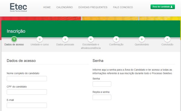 inscrições vestibulinho 2019