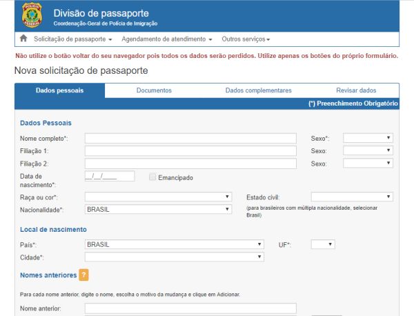 site para tirar passaporte