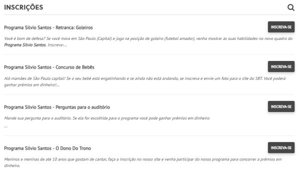 site programa Sílvio Santos